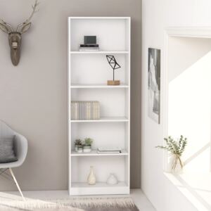 VidaXL 5-Tier Book Cabinet White 60x24x175 cm Chipboard