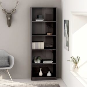 VidaXL 5-Tier Book Cabinet High Gloss Grey 60x24x175 cm Chipboard