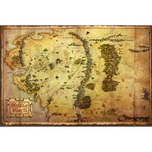 Poster The Hobbit - Middle Earth Map, (91.5 x 61 cm)