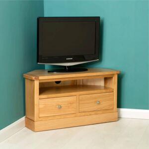 Hampshire Light Oak Corner TV Stand, Screens up to 46" | Solid Oak