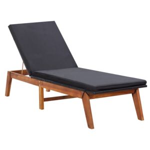 VidaXL Sun Lounger with Cushion Poly Rattan and Solid Acacia Wood