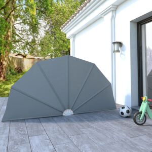 VidaXL Collapsible Terrace Side Awning Grey 160 cm