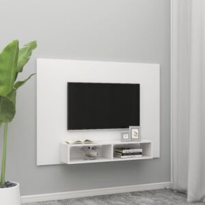 Wall TV Cabinet White 135x23.5x90 cm Chipboard