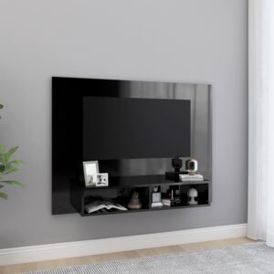 Wall TV Cabinet High Gloss Black 120x23.5x90 cm Chipboard