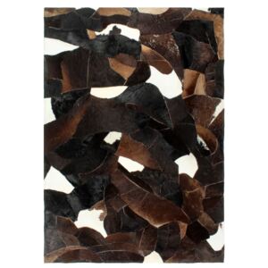 VidaXL Rug Genuine Hair-on Leather Patchwork 160x230 cm Black/White/Brown