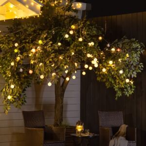 Outsunny 4-Pack Garden String Lights, Total 70ft 80 LED Globe Lights, Hanging Festoon Lights for Outdoor/Indoor, Party, Festival Docor