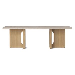 Androgyne Coffee table - / Stone & oak - 120 x 45 cm by Menu Beige/Natural wood