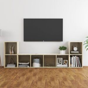 VidaXL 3 Piece TV Cabinet Set Sonoma Oak Chipboard