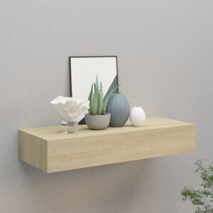 Wall-mounted Drawer Shelf Oak 60x23.5x10cm MDF