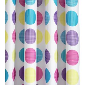 Croydex Patterned Textile Shower Curtain Textured Dots White
