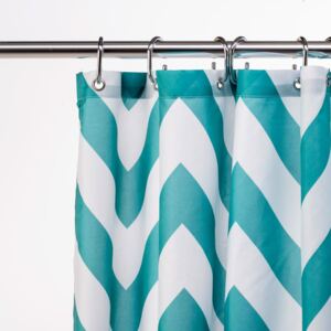 Croydex Polyester Patterned Textile Shower Curtain Aqua One