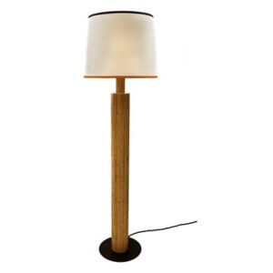 Riviera Floor lamp - / Rattan & cotton - H 155 cm by Maison Sarah Lavoine White/Natural wood