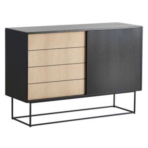 Virka High Dresser - W 120 x H 82 cm by Woud Black/Natural wood