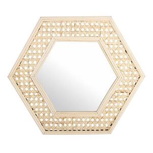 Cannage hexagonale Wall mirror - / 37 x 33 cm by & klevering Beige/Natural wood