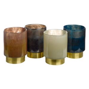 Belt Medium Candle holder - Set of 4 - Glass by Pols Potten Multicoloured