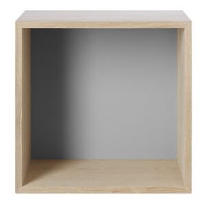Mini Stacked 2.0 Shelf - / Medium carré 33x33 cm / Avec fond coloré by Muuto Grey/Natural wood