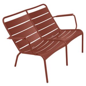Luxembourg Duo Bench with backrest - / 2 seats - L 119 cm by Fermob Red/Brown