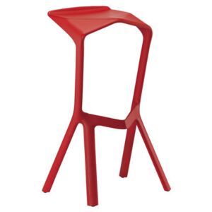 Miura Bar stool - H 78 cm - Plastic by Plank Red