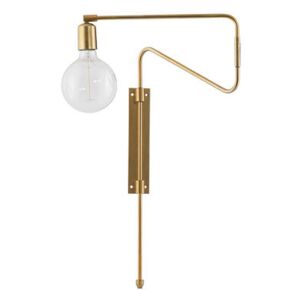 Swing Wall light with plug - Metal - Adjustable arm by House Doctor Gold/Metal