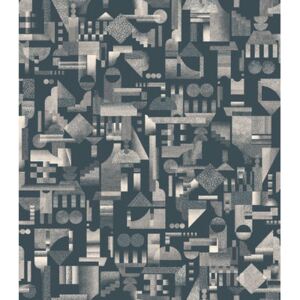 Utopia Ascending Wallpaper - / 1 roll - Width 52 cm by Petite Friture Black