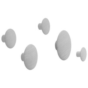 The Dots Wood Hook - Set of 5 by Muuto Grey