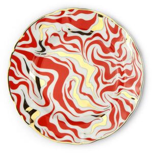 Tempesta Dessert plate - / Ø 20.5 cm by Bitossi Home White/Red/Gold