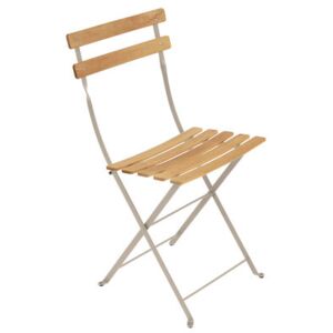 Bistro Folding chair - Metal & wood by Fermob Beige