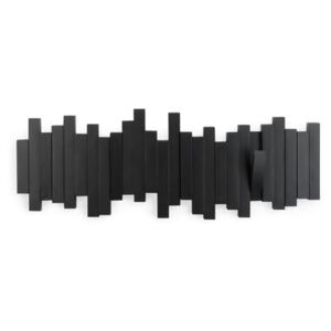 Sticks Wall coat rack - / 5 folding hooks - L 48 cm by Umbra Black