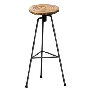 Nikita Bar stool - / H 82 cm - Wood & metal by Zeus Natural wood