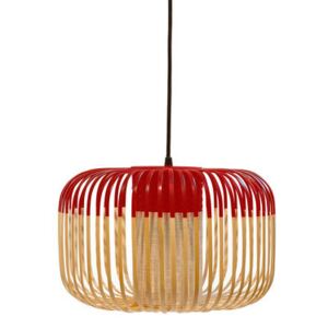 Bamboo Light S Pendant - H 23 x Ø 35 cm by Forestier Red/Natural wood