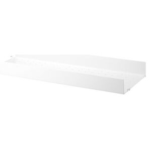String® System Shelf - / Perforated metal, HIGH edge - L 78 x D 30 cm by String Furniture White