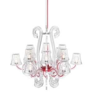 RockCoco 12.0 Pendant - Ø 78 cm - 12 included bulbs by Fatboy Red/Transparent