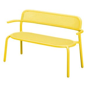 Toní Bankski Bench with backrest - / L 127 cm - Perforated aluminium by Fatboy Yellow