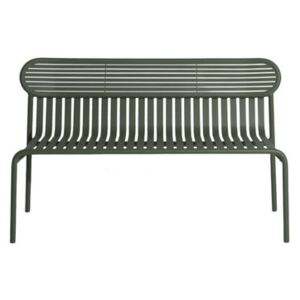 Week-End Bench with backrest - / Aluminium - L 121 cm by Petite Friture Green