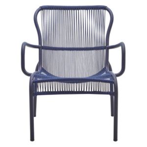 Loop Lounge Rope Low armchair - / Stackable - Hand-woven polypropylene cord by Vincent Sheppard Blue