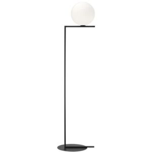 IC F2 Floor lamp - / H 185.2 cm by Flos White/Black