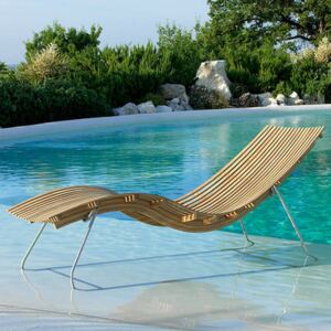 Swing Sun lounger - / With steel support by Unopiu Natural wood