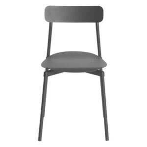 Fromme Stacking chair - / Aluminium by Petite Friture Black