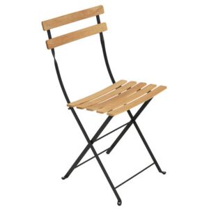 Bistro Folding chair - Metal & wood by Fermob Black