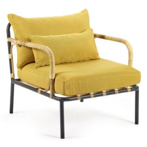 Capizzi Padded armchair - / Rattan & fabric by Serax Yellow