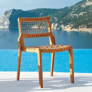 Synthesis Stacking chair - / With cushion by Unopiu Beige/Natural wood