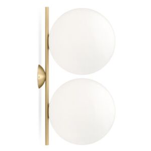 IC Double 1 Wall light - / Ceiling light - l 42 cm, Ø 20 cm by Flos White/Gold/Metal