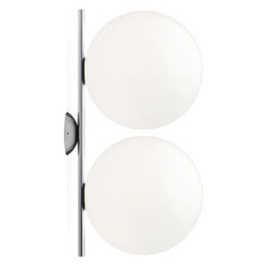 IC Double 1 Wall light - / Ceiling light - l 42 cm, Ø 20 cm by Flos White/Silver/Metal