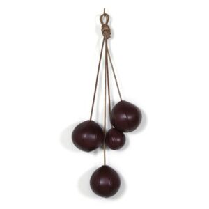 Clothes Rack Wall coat rack - / Leather balls & ropes by ENOstudio Red