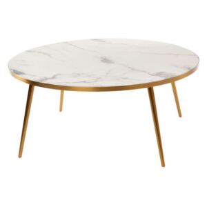 Coffee table - / Ø 80 x H 35 - Marble look by Pols Potten White