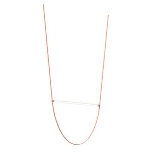 WireLine LED Pendant - / Glass tube L 130 cm & rubber strap by Flos Pink
