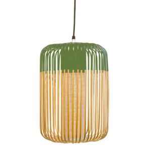 Bamboo Light L Pendant - H 50 x Ø 35 cm by Forestier Green/Natural wood