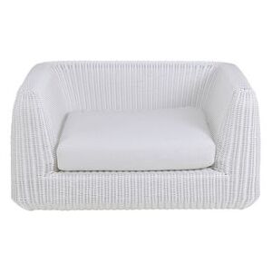 Agorà Padded armchair - / Hand-braided polyethylene by Unopiu White