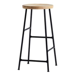 Cornet Bar stool - / H 65 cm - Bois & métal by Hay Black/Natural wood