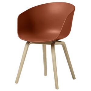 About a chair AAC22 Armchair - Plastic & wood legs by Hay Orange/Natural wood